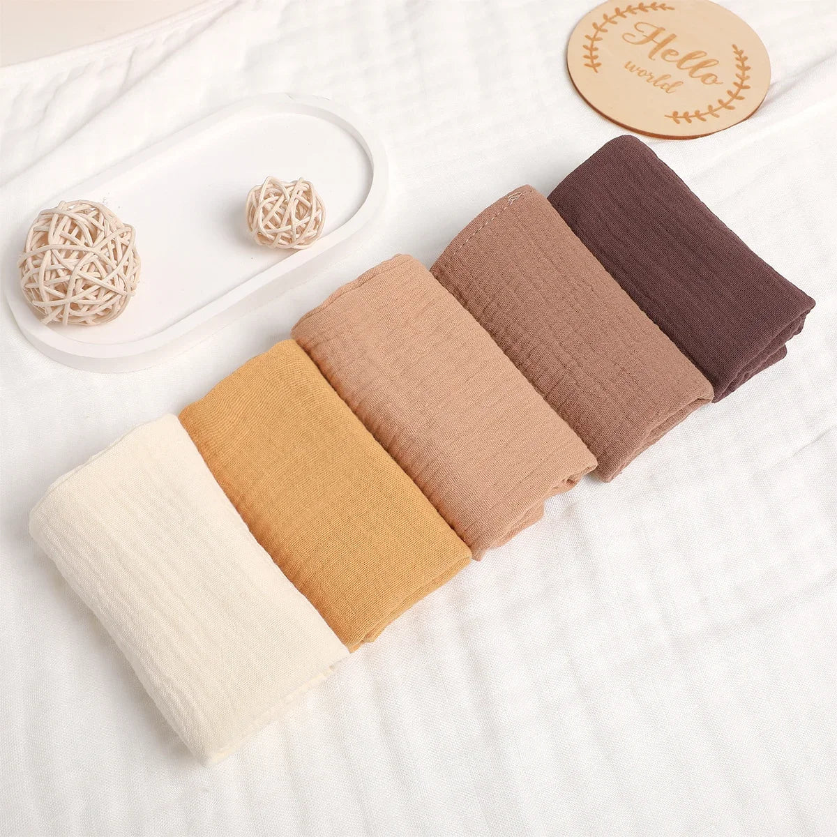 Baby Cotton Washcloth Set (5 Pack)