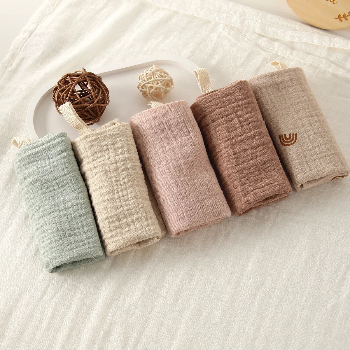 Baby Cotton Washcloth Set (5 Pack)