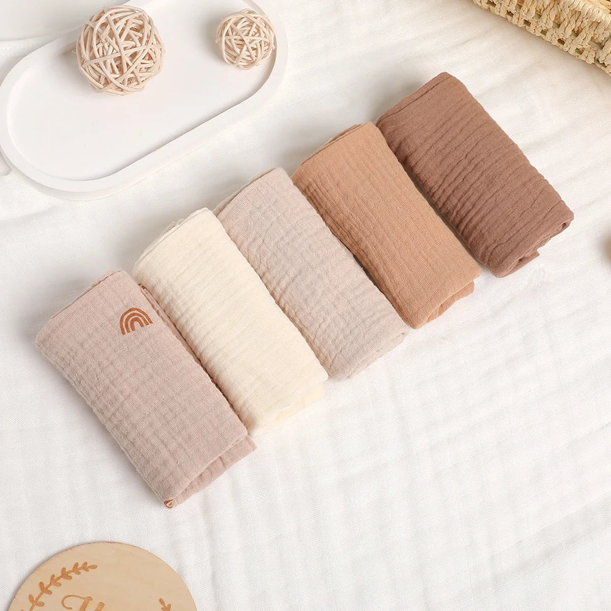 Baby Cotton Washcloth Set (5 Pack)
